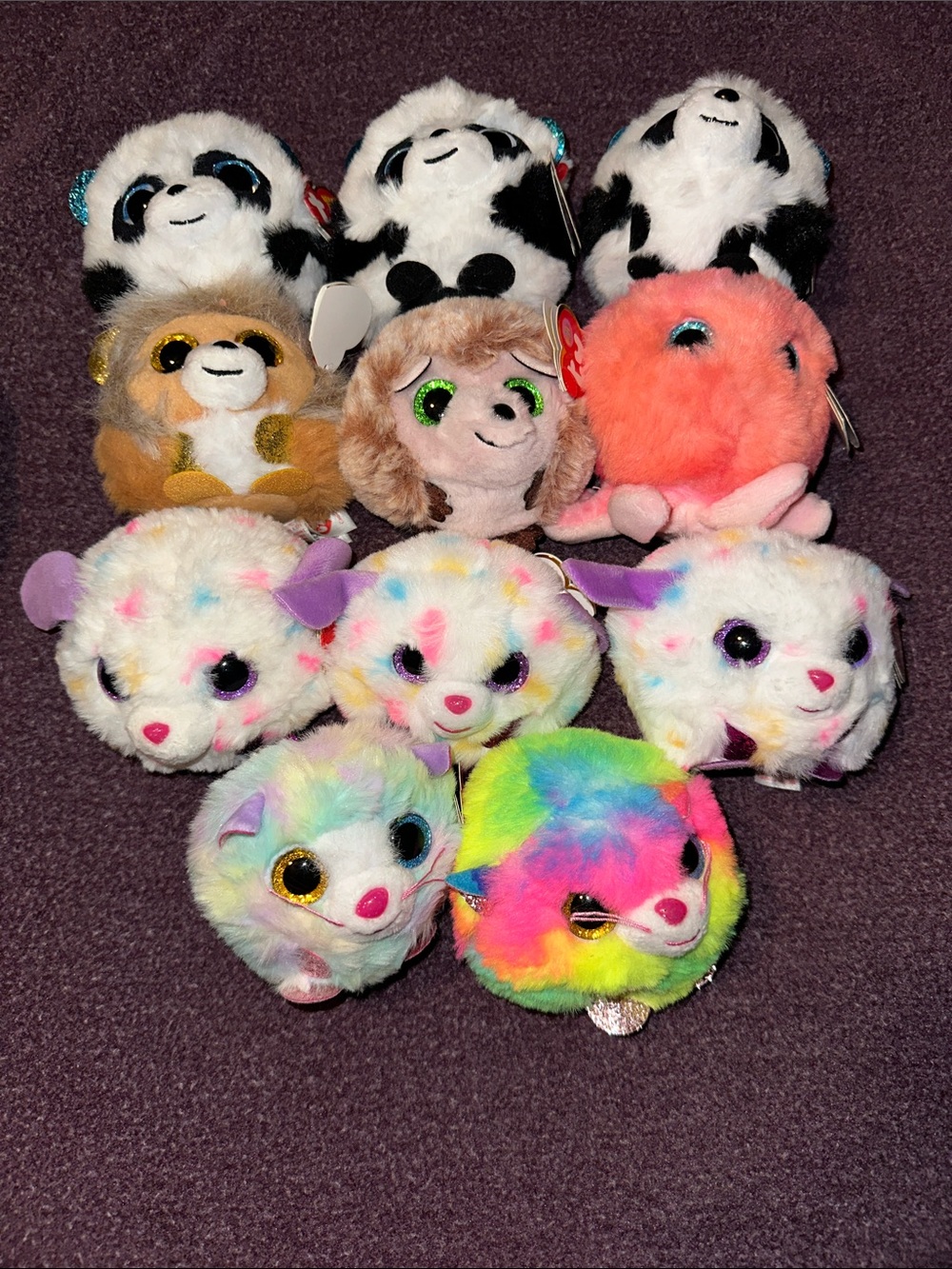 Ty Beanie Boos Assorted Small Plush Pets - Rainbow, White, Black, Pink, Brown